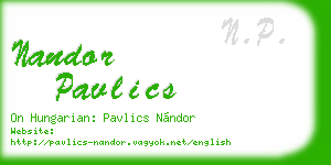 nandor pavlics business card